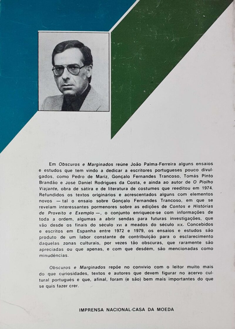 Obscuros e Marginados : Estudos de Cultura Portuguesa / João Palma-Ferreira - Image 3