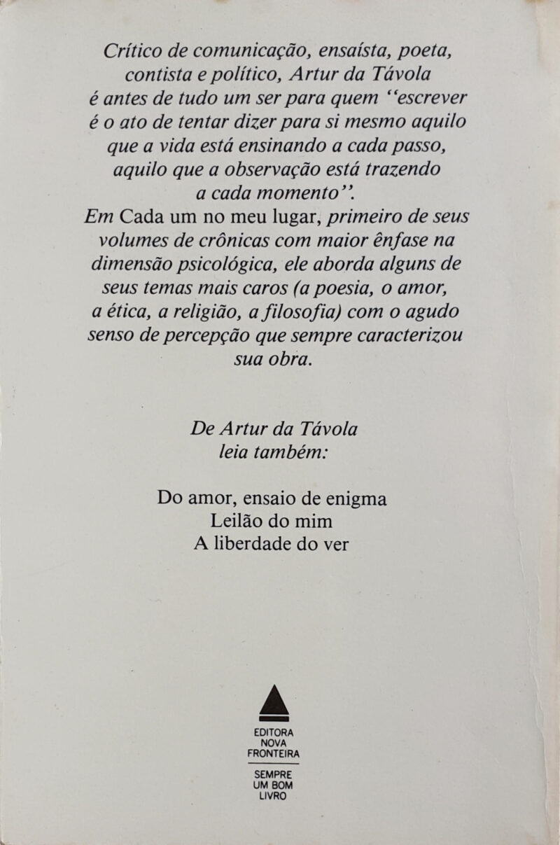 Cada um no meu lugar : Crônicas / Artur de Távola - Image 3
